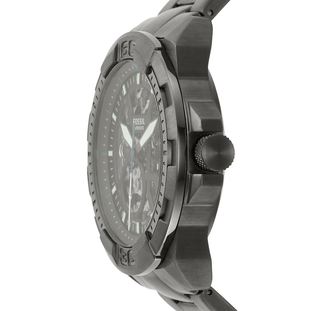 Чоловічий годинник Fossil Bronson, 44 мм, автоматичний механізм, з браслетом з нержавіючої сталі або шкіряним ремінцем, фото №4