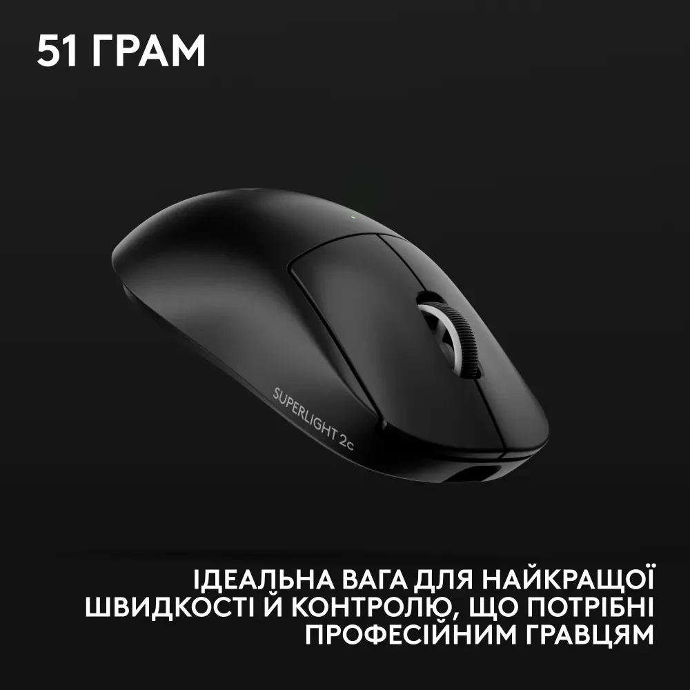 Ігрова бездротова миша Logitech G Pro X Superlight 2C / Радіоканал / Hero 2 / 44000 DPI / 5 кнопок / Бездротова зарядка / Чорна, фото №9