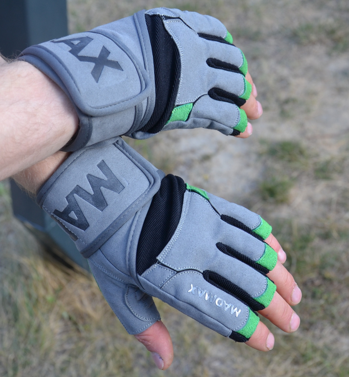 Рукавички для фітнесу MadMax MFG-860 Wild Grey/Green XL, фото №7 Рукавички для фітнесу MadMax MFG-860 Wild Grey/Green XL, фото №7
