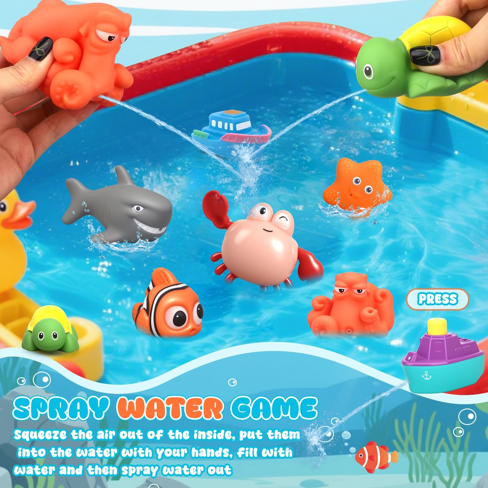 Игрушки для ванны 10 штук, Водонагреватель для ванны, фото №2