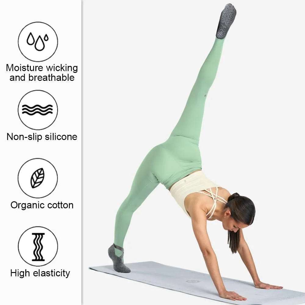 Шкарпетки для пілатесу Протиковзкі 2 пари Шкарпетки для йоги та пілатесу, фото №3