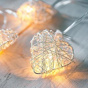 Гірлянда Lights4fun 20 LED Сердечка срібні synthetic.ua - Фото 1