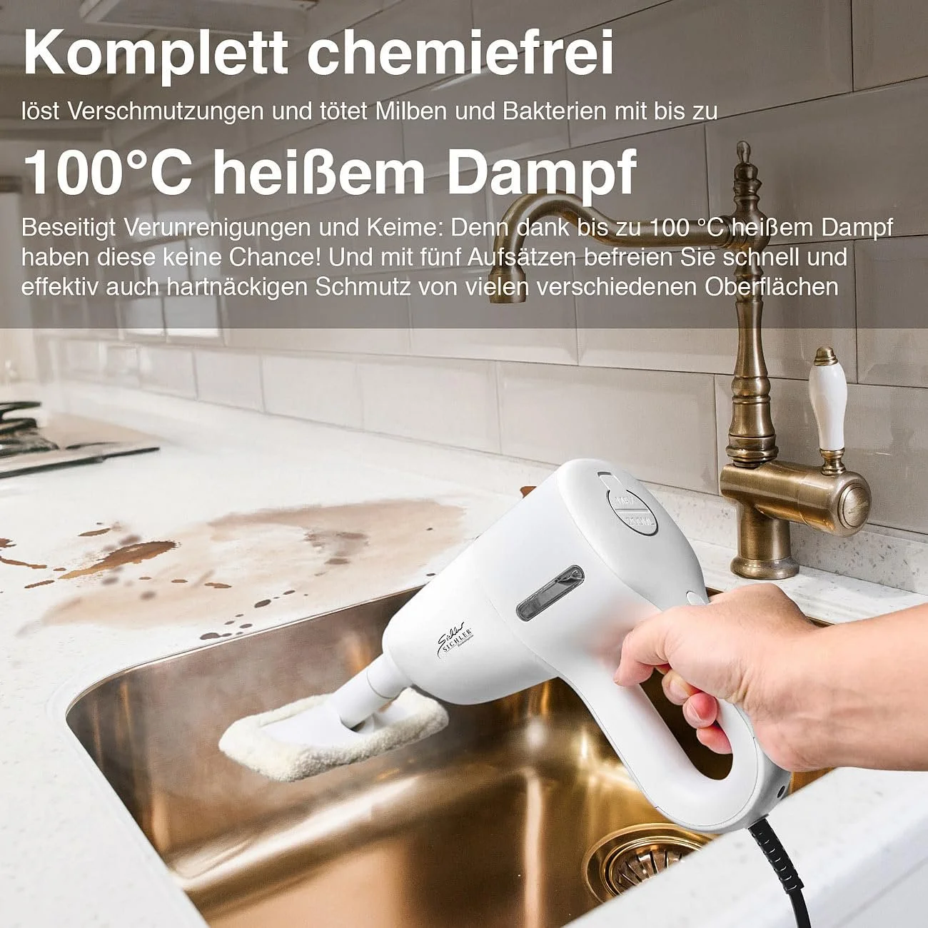 Пароочисник ручний та для підлоги Sichler Haushaltsgeräte DB-500 1200 Вт, фото №6