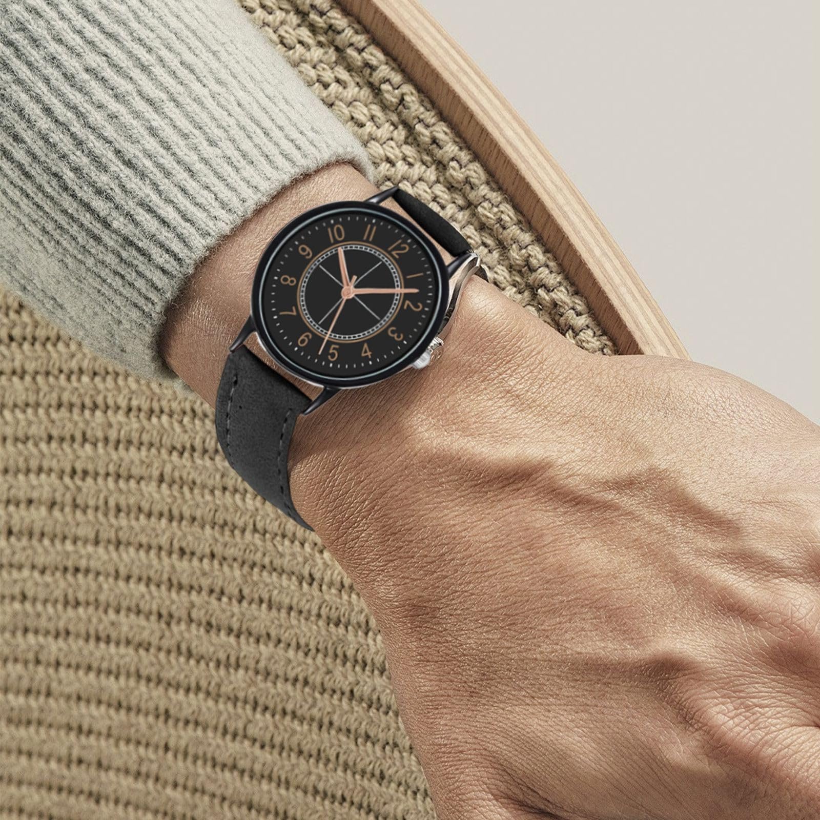 Женские аналоговые кварцевые часы с кожаным ремешком B, One Size, b, фото №2 Женские аналоговые кварцевые часы с кожаным ремешком B, One Size, b, фото №2