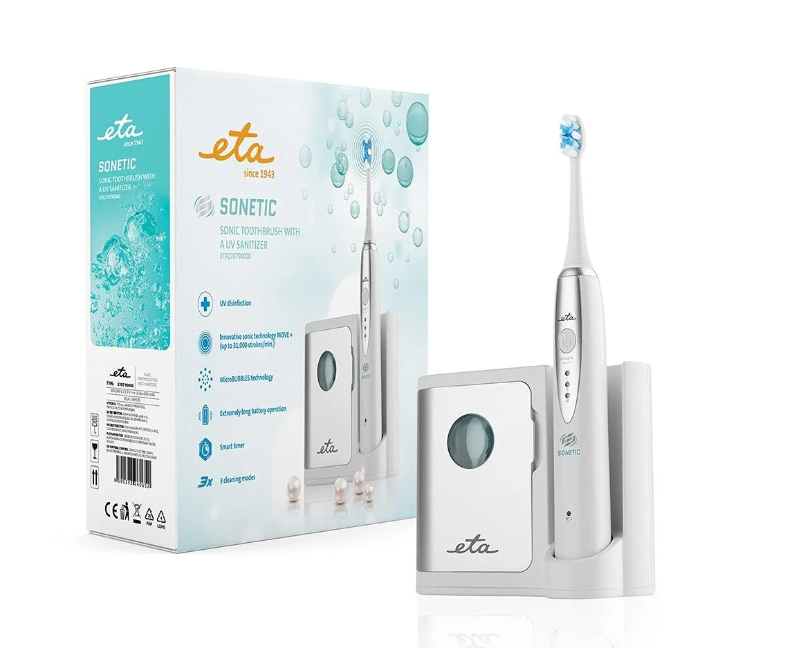 Электрическая звуковая зубная щетка ETA Sonetic с УФ-технологией и 3 программами чистки, фото №4