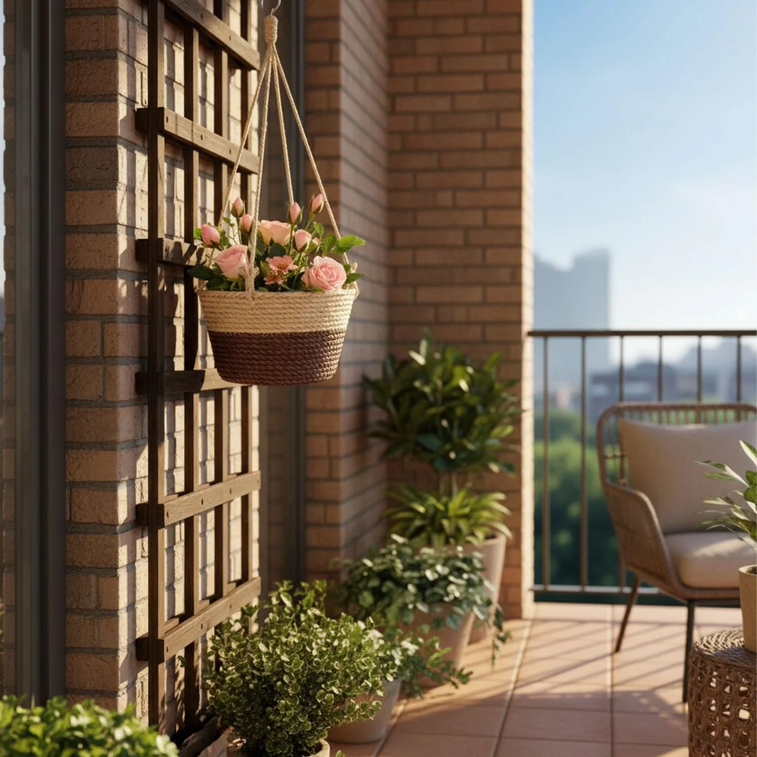 Кошик підвісний із морської трави для рослин Coffee, фото №7 Кошик підвісний із морської трави для рослин Coffee, фото №7