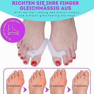 Шина Hallux Valgus з м'яким та лікувальним силіконовим протектором для кісточки 6 штук Білий synthetic.ua - Фото 1