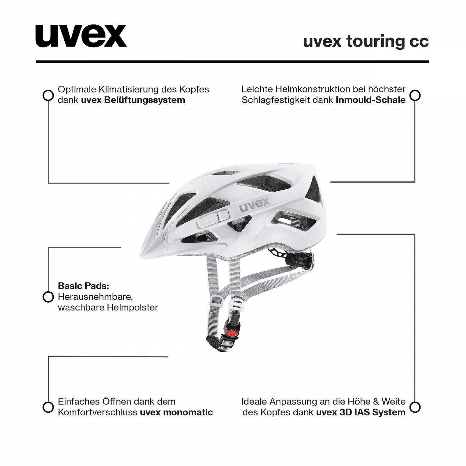 Шлем Allround Uvex Touring CC Легкий, для мужчин и женщин, с регулировкой размера, возможность расширения с помощью LED, фото №7