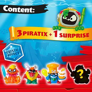 Фигурки PIRATIX ADVENTURE WORLD Shark Treasure Series, 4 шт. Включает 4 Piratix, стекло 2,5 см и сюрприз, хрустальные аксессуары 10 см, набор из 6 шт. synthetic.ua - Фото 1