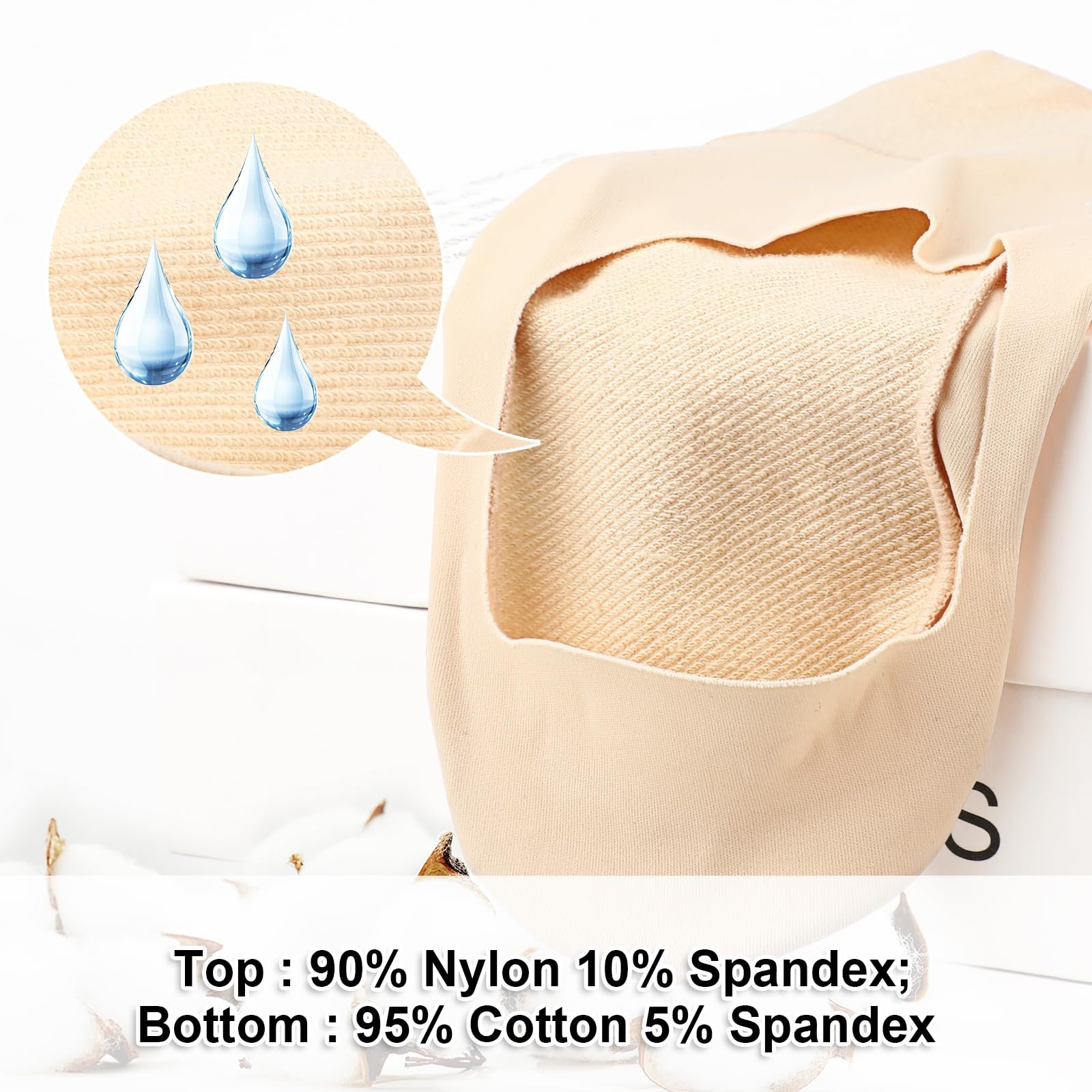 Носки-следки TAGVO, 6 пар, низкий вырез, случайные цвета, с нескользящим силиконом, поглощающие пот, дышащие, для лоферов, балеток, фото №4