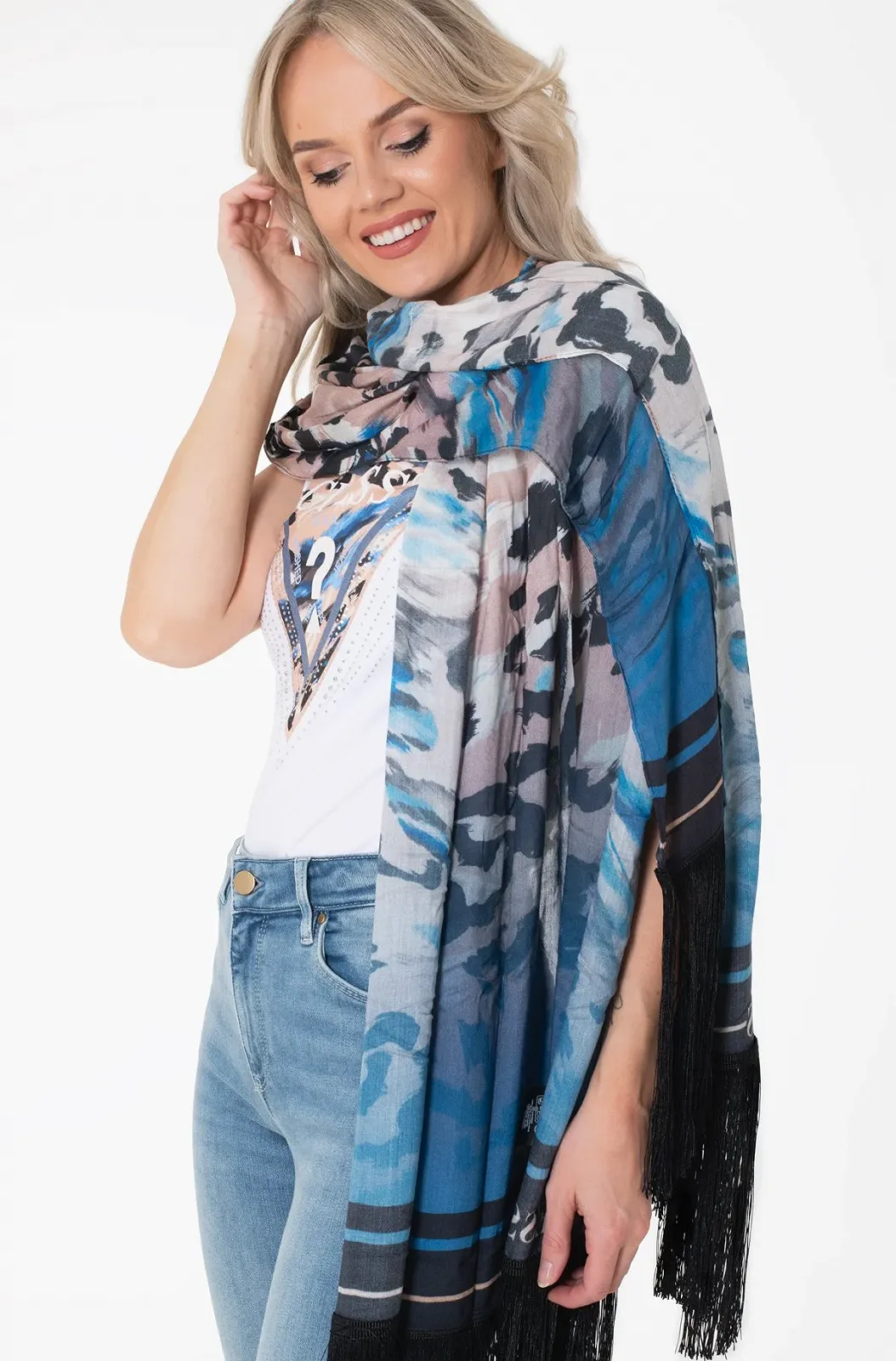 Женский шарф GUESS JEANS / Синий мультиколор / ONE SIZE, фото №2