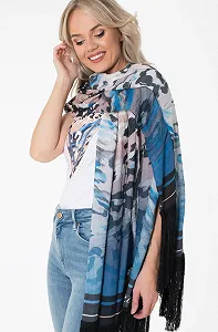 Женский шарф GUESS JEANS / Синий мультиколор / ONE SIZE synthetic.ua - Фото 1