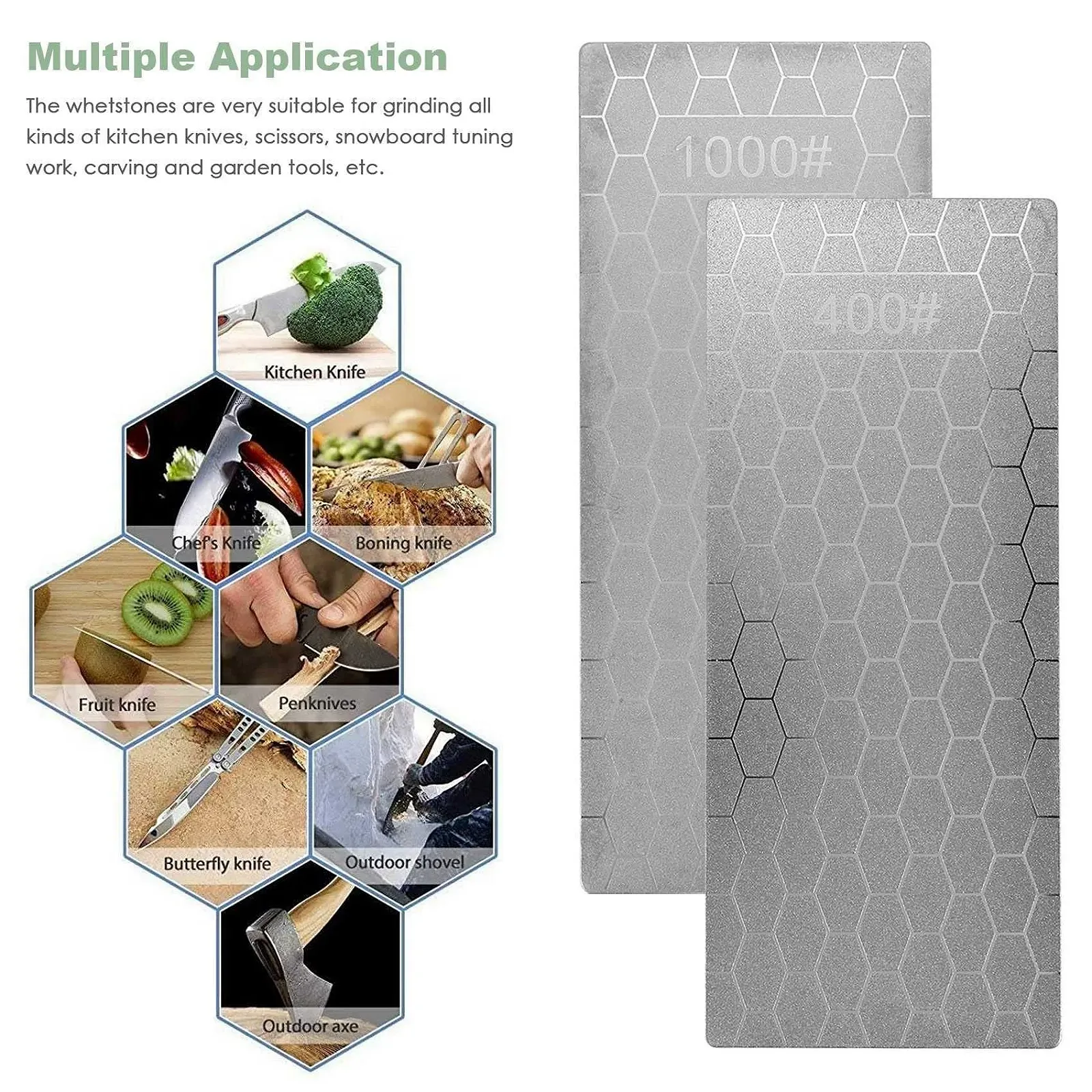 Алмазные точильные камни 2 штуки 400/1000 Grit сотовая поверхность, фото №8