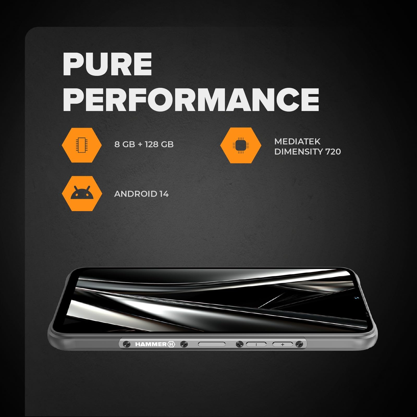 Смартфон Hammer Blade Va 5G IP69 6000 mAh 6,56" 8GB RAM 128GB Android 14, фото №7