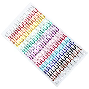 Самоклеючі блискучі камінці, прикраси клейкі камінці 3 мм, 4 мм, 5 мм (900 штук в упаковці) - Фото 1