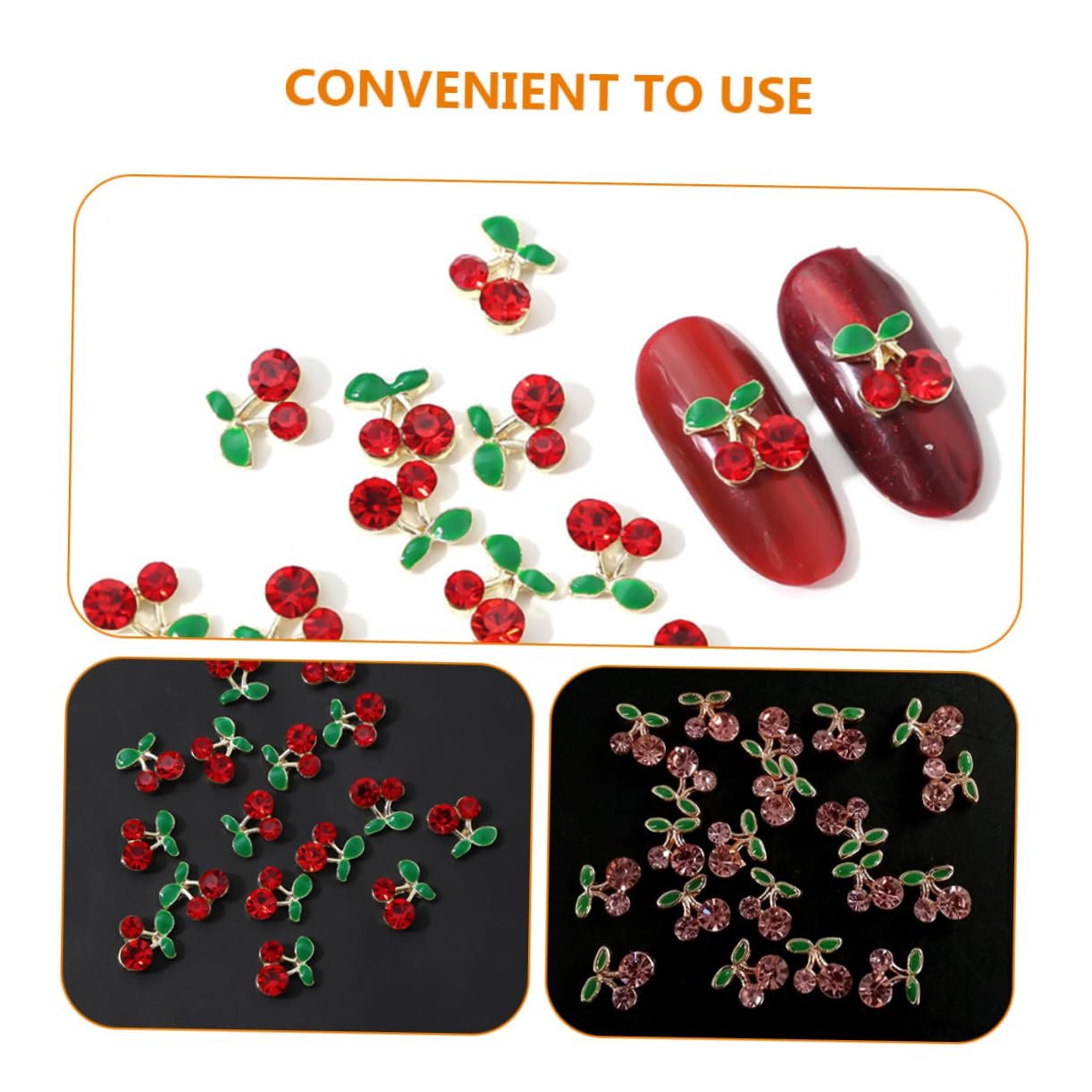 Украшение для ногтей Вишня POPETPOP Рождественская 160 шт., ювелирные изделия для ногтей с вишнями, 3D стразы, кристаллы для ногтей в форме фруктов, заклепки со стразами, кусочки, сплав для ногтей неправильной формы, фото №9 Украшение для ногтей Вишня POPETPOP Рождественская 160 шт., ювелирные изделия для ногтей с вишнями, 3D стразы, кристаллы для ногтей в форме фруктов, заклепки со стразами, кусочки, сплав для ногтей неправильной формы, фото №9