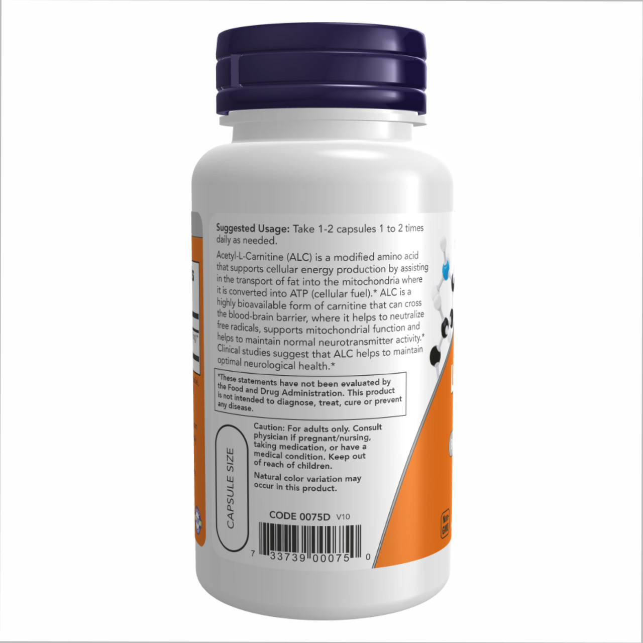 Acetyl L-Carnitine 500mg 100 vcaps, фото №3