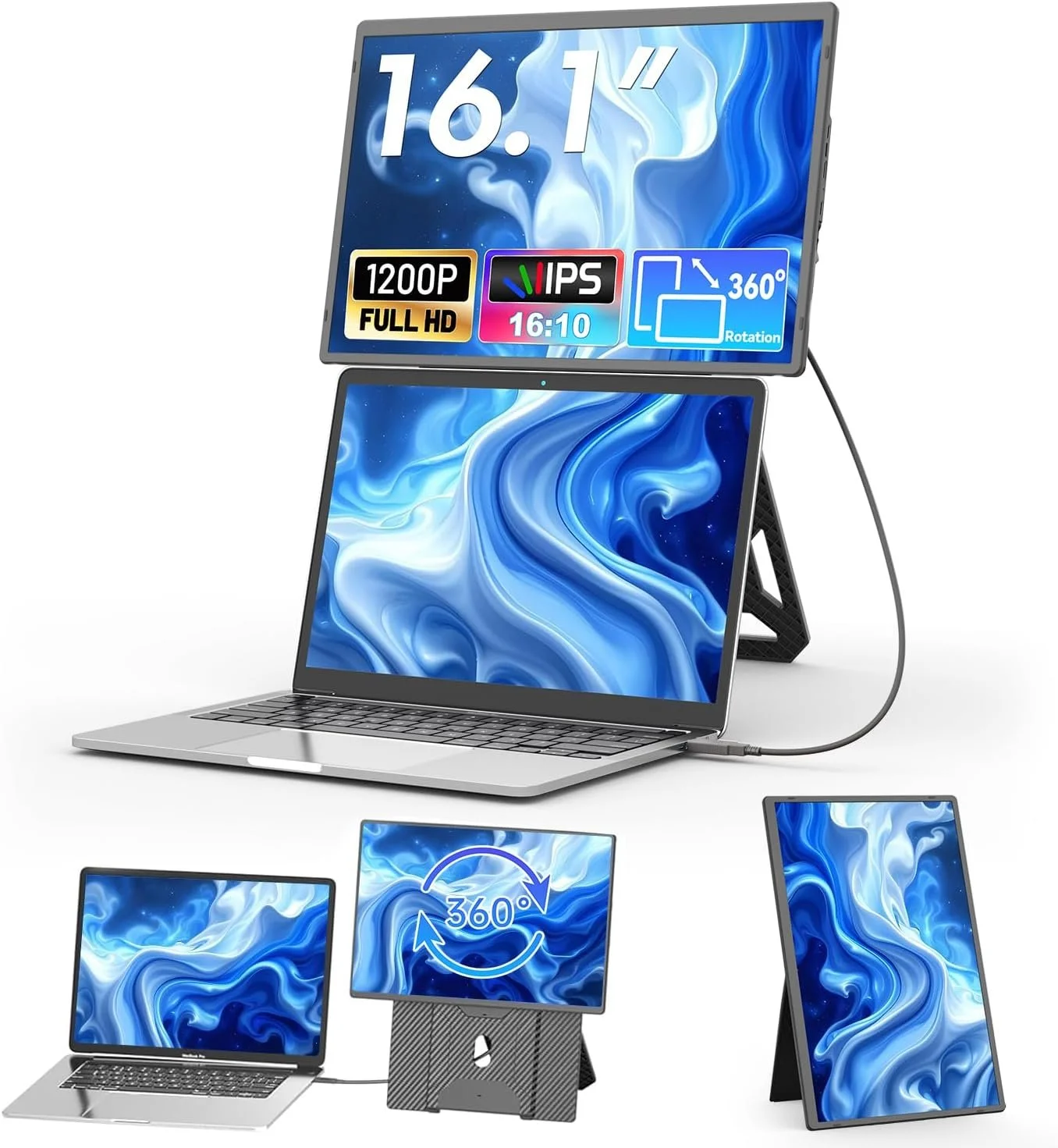Монітор портативний 16.1" Teamgee N2 Full HD IPS 60 Гц, фото №1