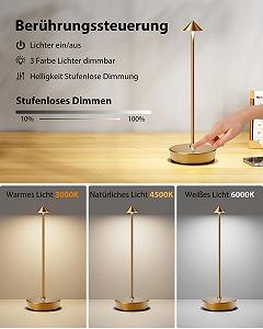 Настільна лампа світлодіодна бездротова 6000 mAh IP54 комплект 2 шт. Titanium synthetic.ua - Фото 1