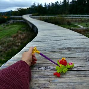 Каталка с ручкой Лобстер желтый [tsi236097-TSI] synthetic.ua - Фото 1