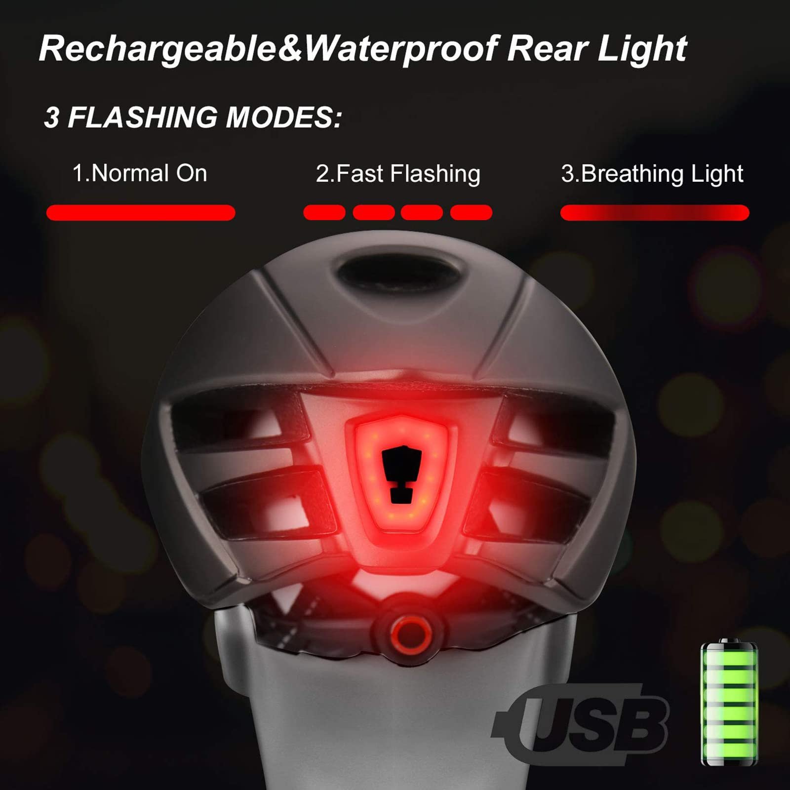 Шлем KINGLEAD MTB KL088 с USB подсветкой, регулируемый 57-62 см, фото №4