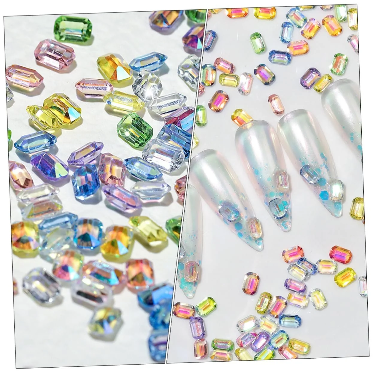 Стразы для ногтей Beavorty Разноцветные стразы для ногтей, набор кристаллов и бриллиантов для ногтей, 2 коробки, фото №3