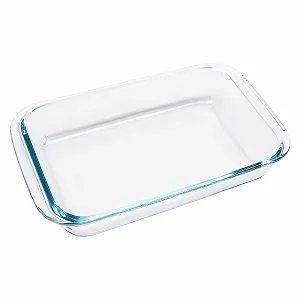 Форма для запекания стеклянная 1 л из боросиликатного стекла прямоугольная 26 x 15 x 4.5 см с ручками - Фото 1