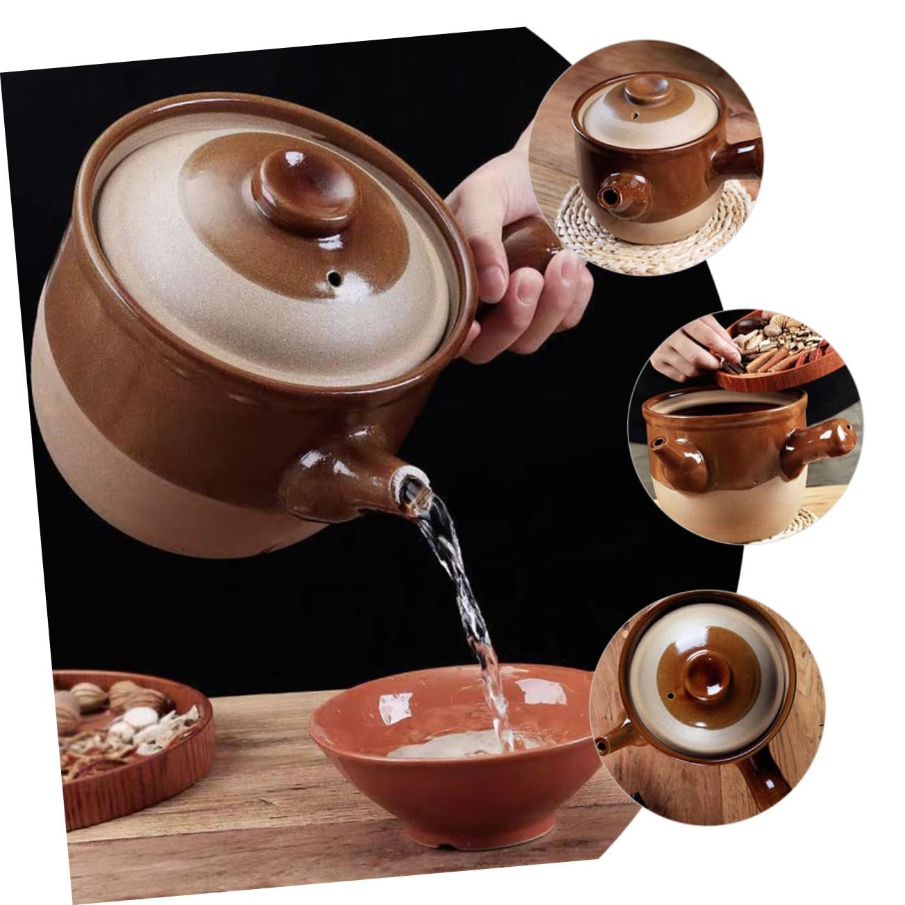 Горщик глиняний GLEAVI для китайської медицини супів та чаю термостійкий, фото №5 Горщик глиняний GLEAVI для китайської медицини супів та чаю термостійкий, фото №5