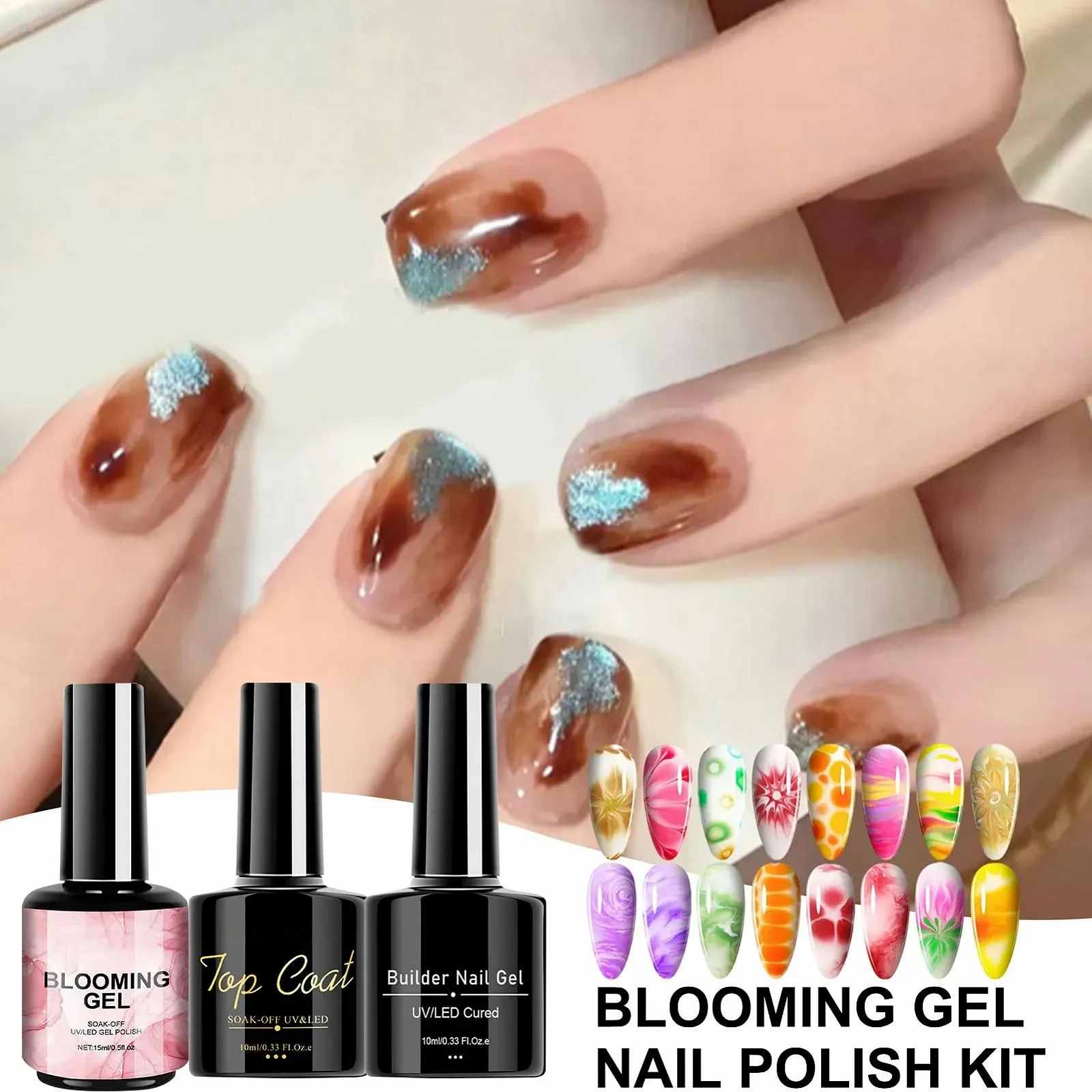 Гель-лак Гель в форме цветов Shine Finish Base Top Coat Blooming Gel, фото №3 Гель-лак Гель в форме цветов Shine Finish Base Top Coat Blooming Gel, фото №3