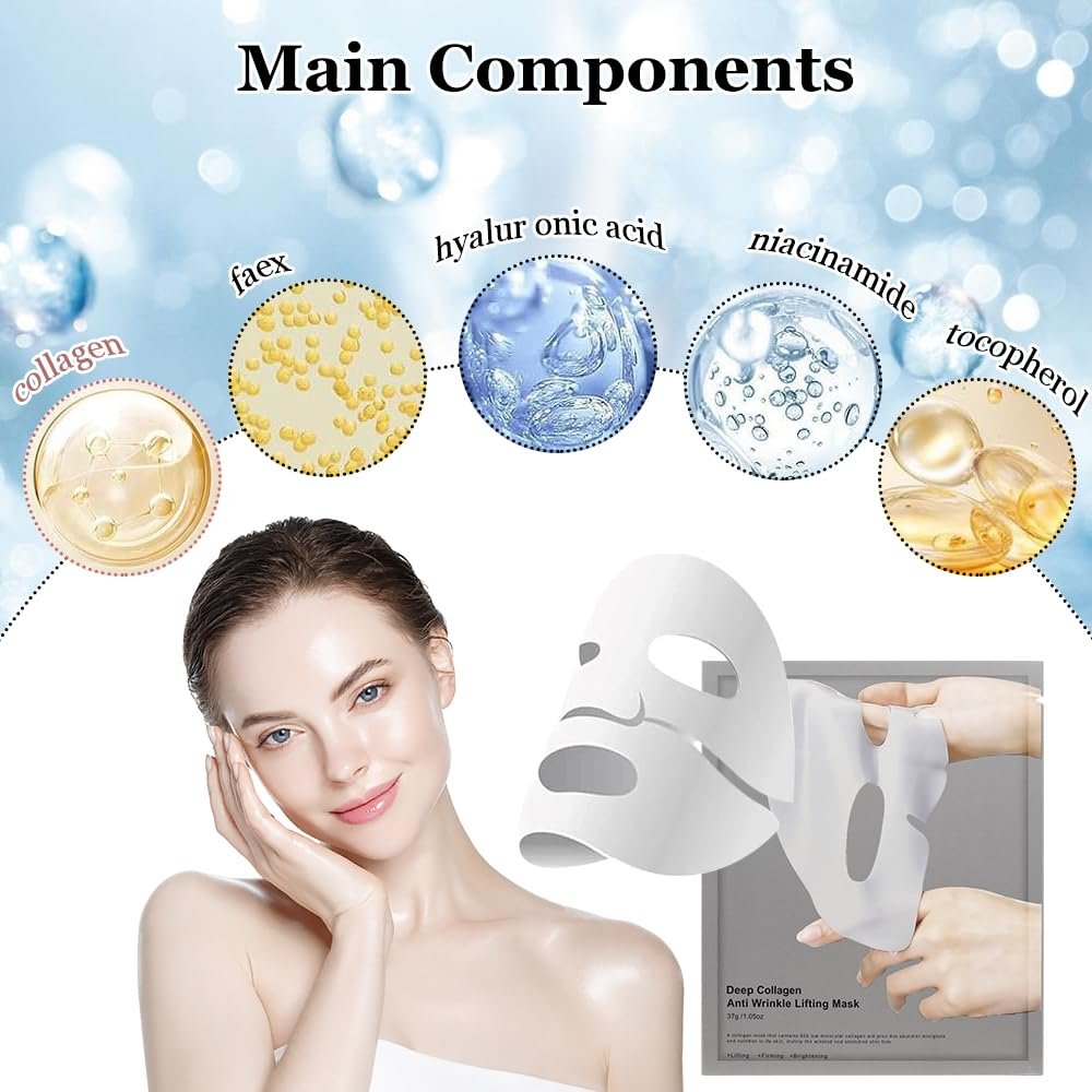 Маска Колагенова WAWJ Набір Масок для Обличчя з Колагеном (4 шт), фото №5