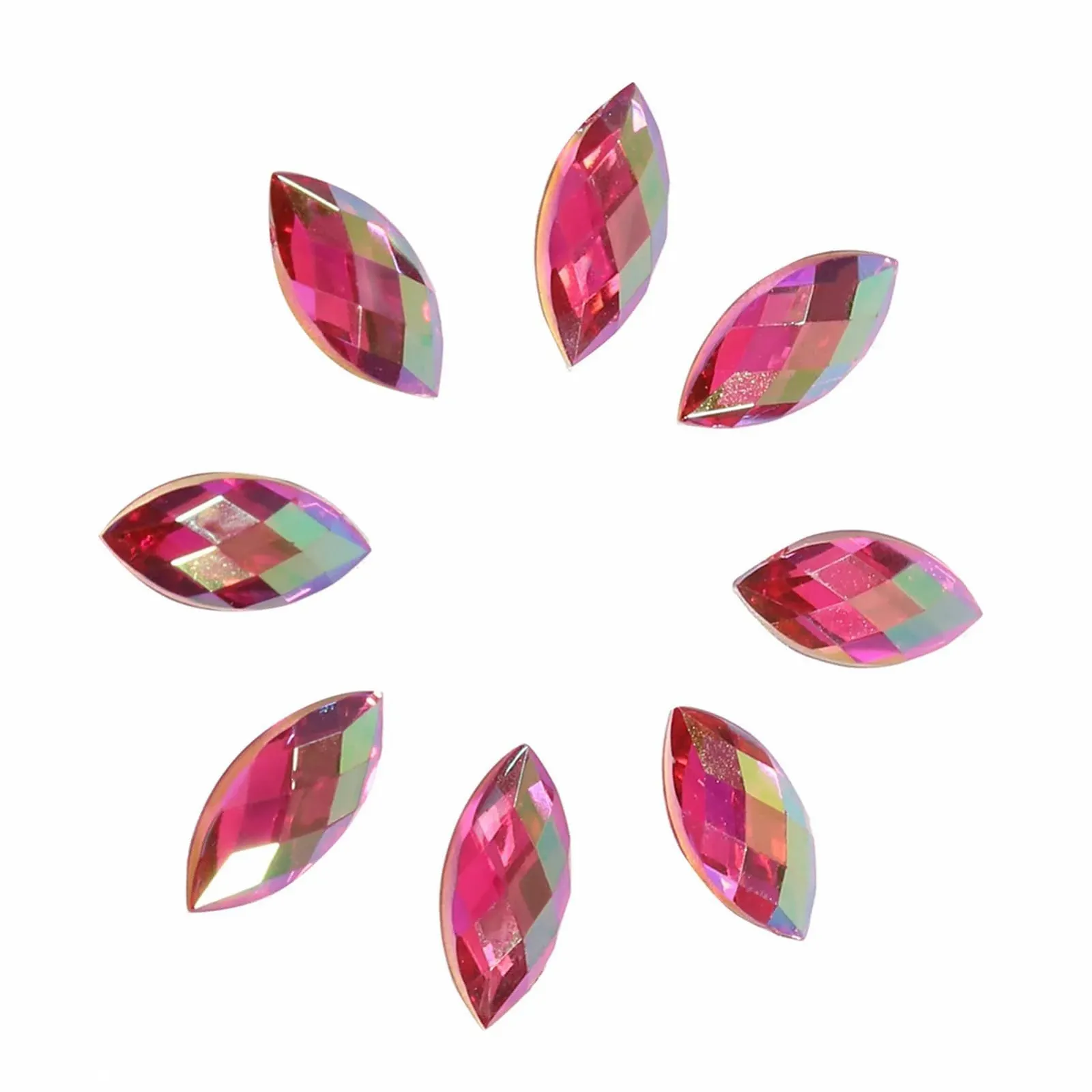 Стрази Плоскі 7X15MM 500шт. для Телефону, Одягу (Рожево-червоний), фото №5