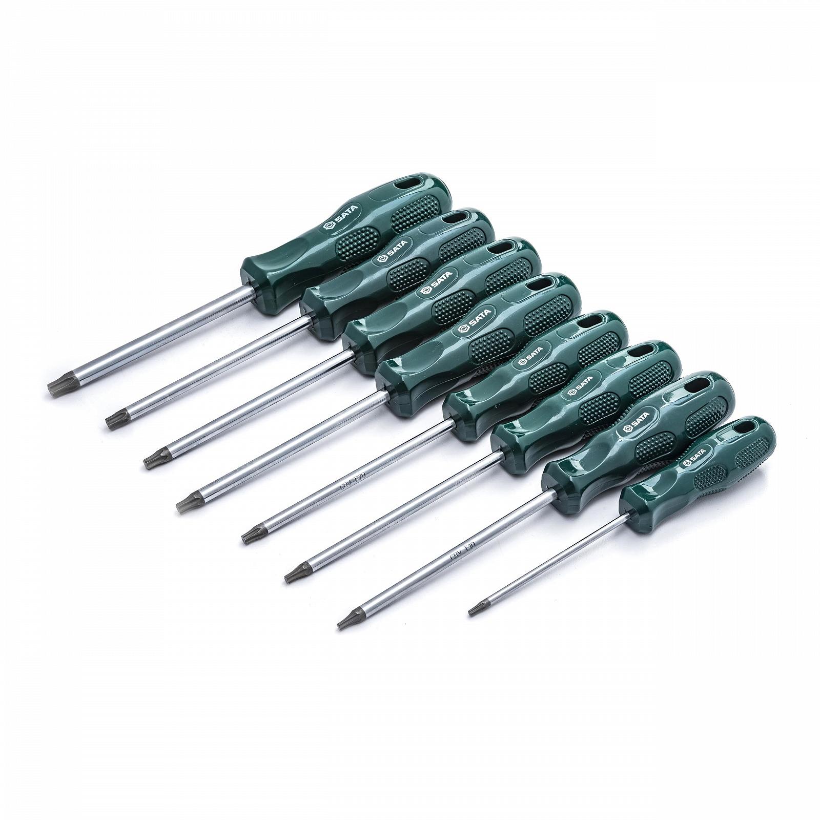 Набор отверток SATA ST09305SJ Torx с нескользящей эргономичной ручкой для высокой передачи мощности 8 предметов, фото №1