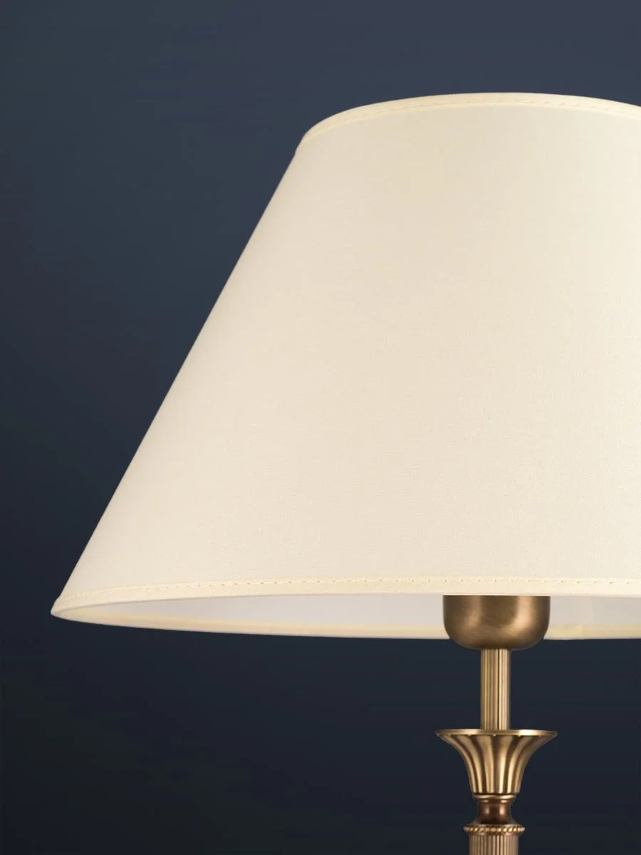 Настільна лампа 403777/6 велика в стилі модерн, антична латунь, 1 x E27 Пастельно-жовтий, фото №4