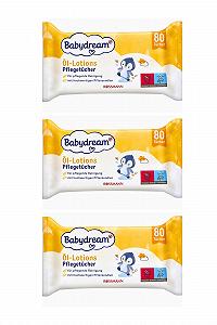 Салфетки Babydream С масляным лосьоном 3 x 80 шт, С высококачественными растительными маслами - Фото 1