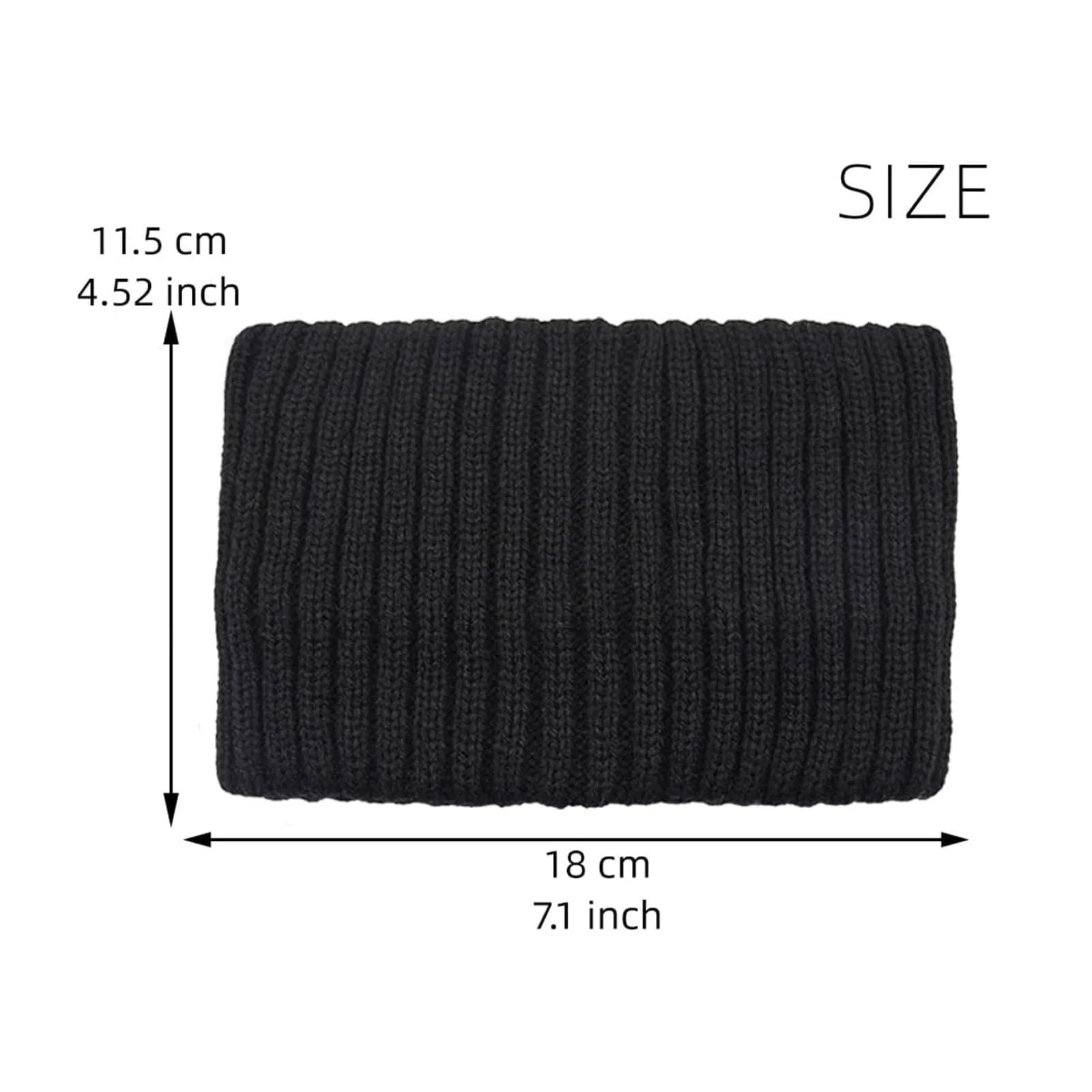 Пов'язка на голову В'язана, еластична, флісова, фото №2