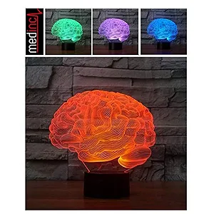 Настільна лампа 3D Brain LED Illusion, 7 кольорів, нічник для спальні та дому - Фото 1