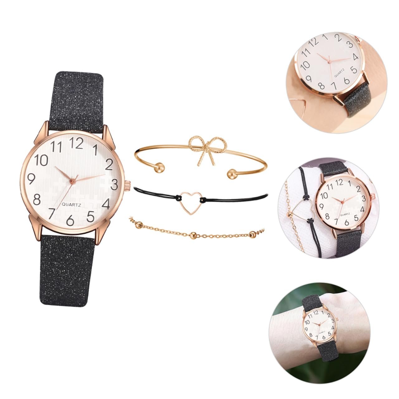 Наручний годинник PartyKindom Жіночий набір з браслетом Класичний PU браслет, фото №9