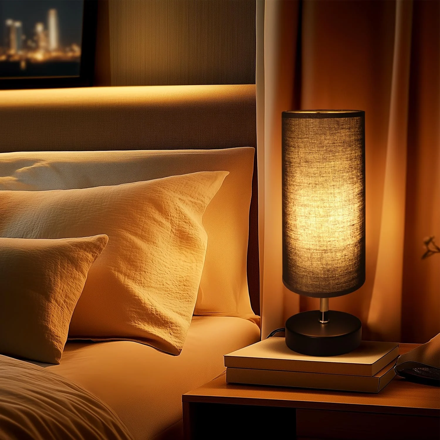 Настільна лампа приліжкова LED 6 Вт E27 3 колірні температури Чорна, фото №6