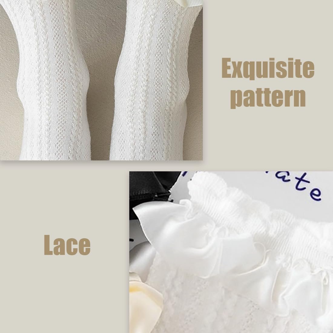 Носки с рюшами (4 пары) Белые носки с рюшами, Кружевные носки, Милые балетные носки, Носки для танцев принцессы для женщин и девочек, фото №2