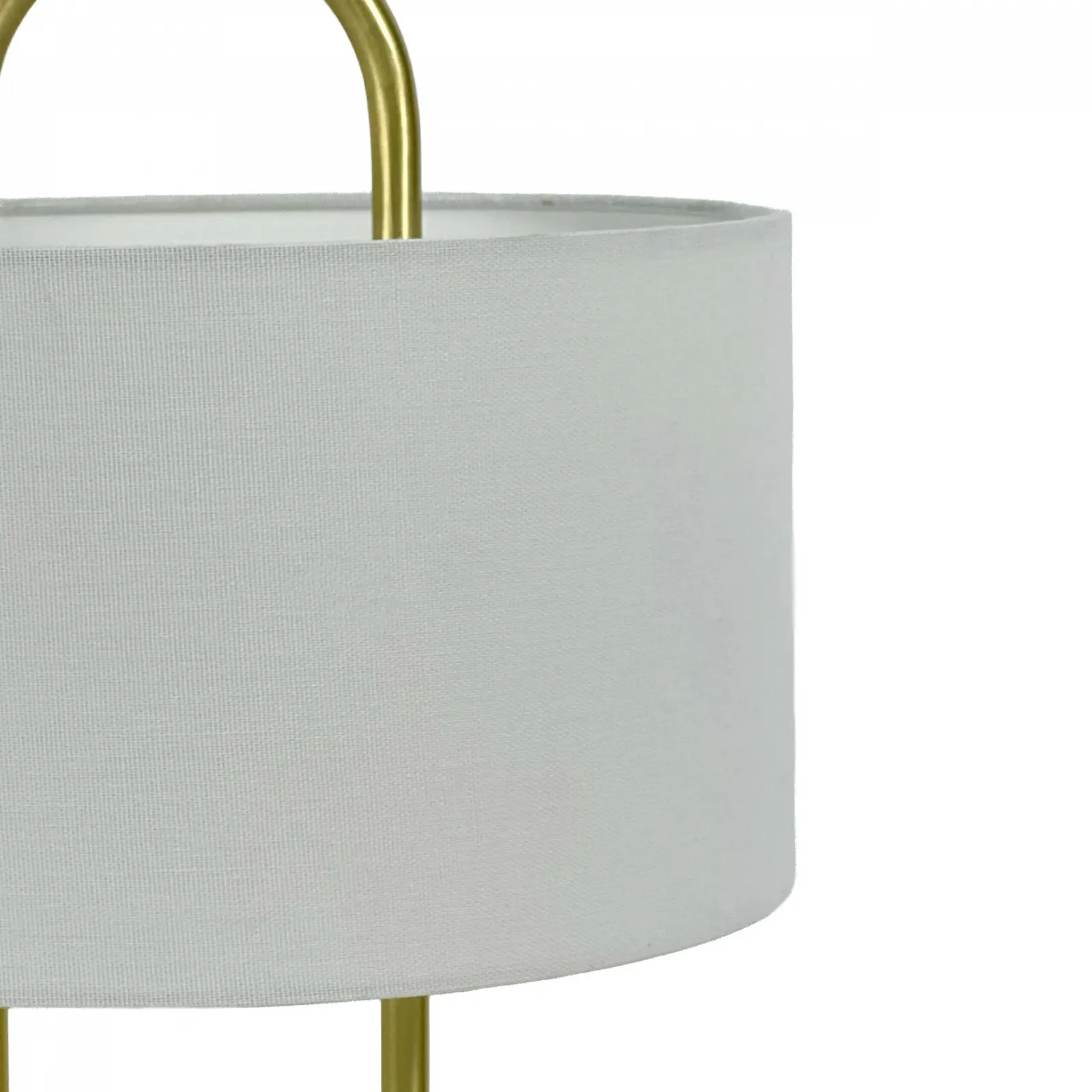 Настільна лампа Relaxdays U-подібна з лляним абажуром E27 55 x 30,5 см Білий/Золотистий, фото №6