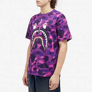 Футболка Bape Purple Camo Shark Tee M Фиолетовый камуфляж synthetic.ua - Фото 1
