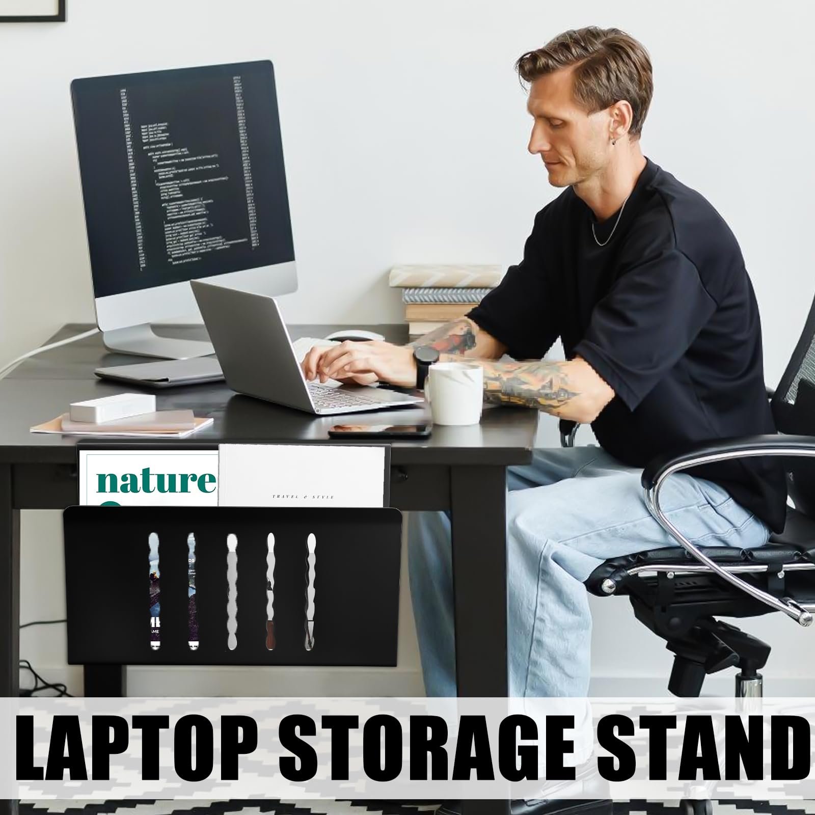 Настенный органайзер для ноутбука, Черный, фото №4