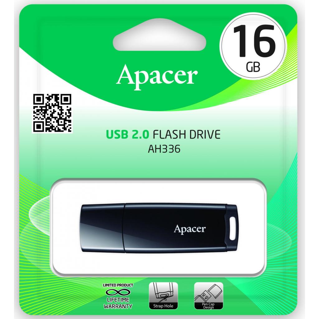USB флеш-накопичувач Apacer 16gb AH336 Black USB 2.0 AP16GAH336B-1, фото №5