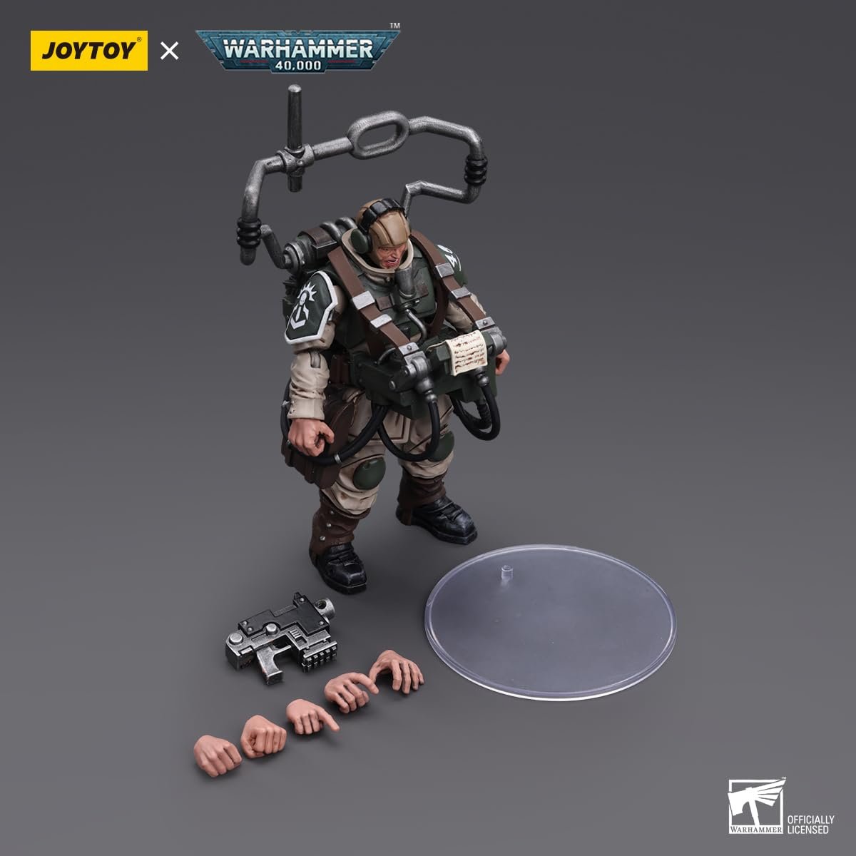 Фигурка Joytoy Warhammer 40K 1/18 Astra Militarum Cadian Command Squad Veteran with Master Vox, фото №6