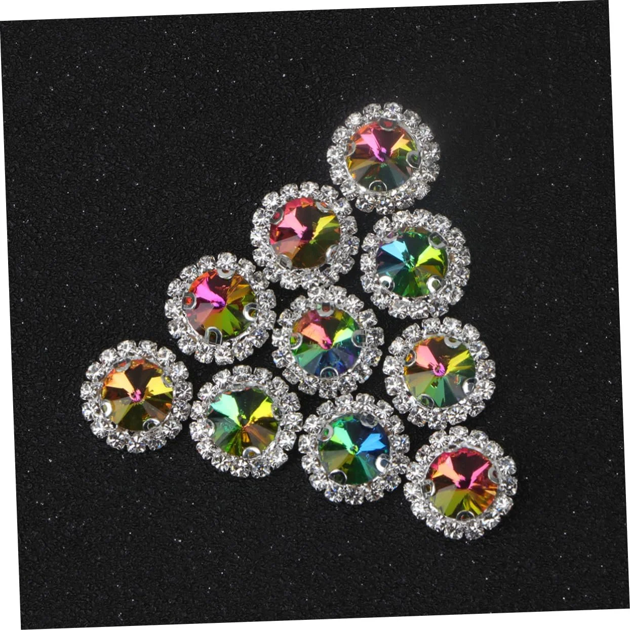 Стрази Плоскі Круглі PLAFOPE 20 шт. для рукоділля, дорогоцінні камені для виготовлення ювелірних виробів, DIY, весілля, день народження, блискучі, фото №8