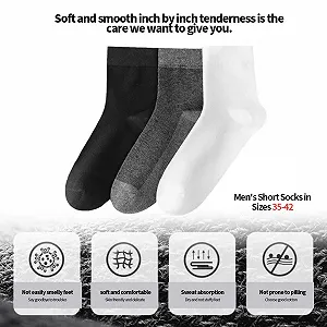 Спортивные носки Многокомпонентные 6 пар Хлопок Дышащие Нескользящие Размер 35-42 synthetic.ua - Фото 1