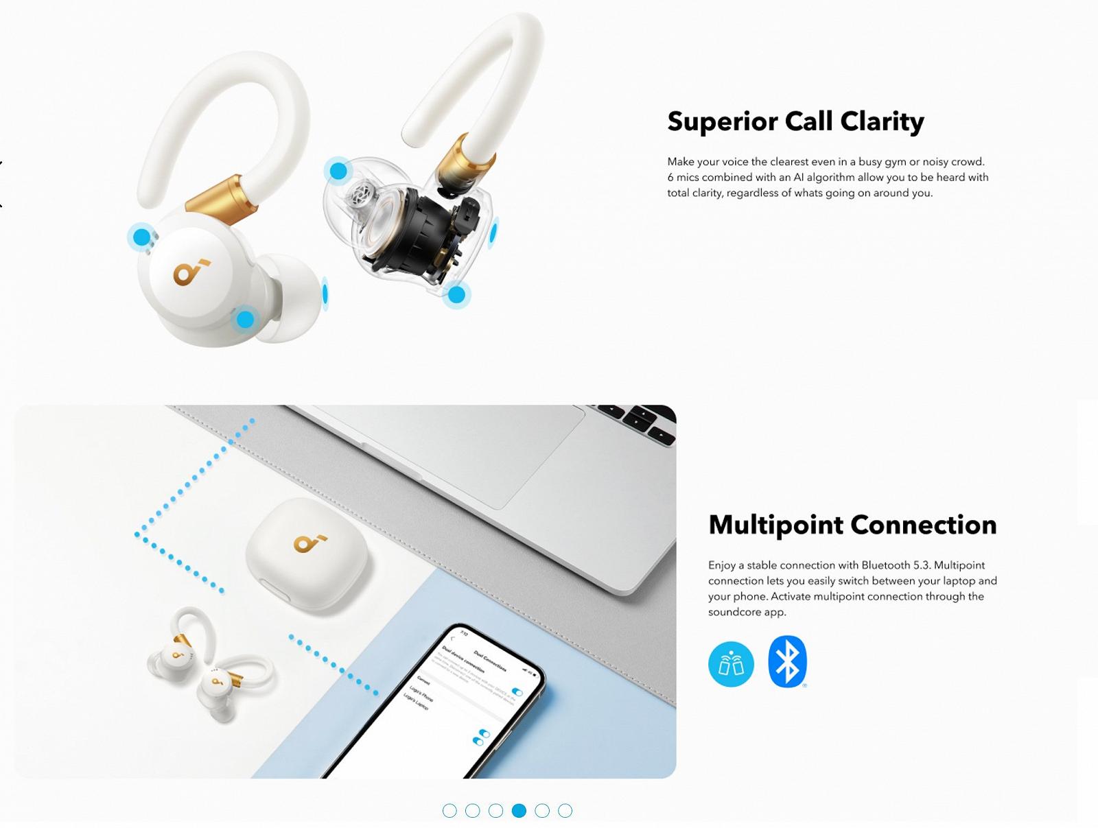 Навушники Anker Soundcore Sport X20 ANC White, фото №12