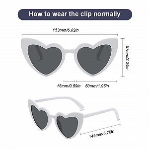 Сонцезахисні Окуляри Сердечки UEAVOID 2 шт. UV400, Чорно-сірі лінзи, Білі synthetic.ua - Фото 1