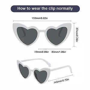 Солнцезащитные Очки Сердечки UEAVOID 2 шт. UV400, Черно-серые линзы, Белые. synthetic.ua - Фото 1
