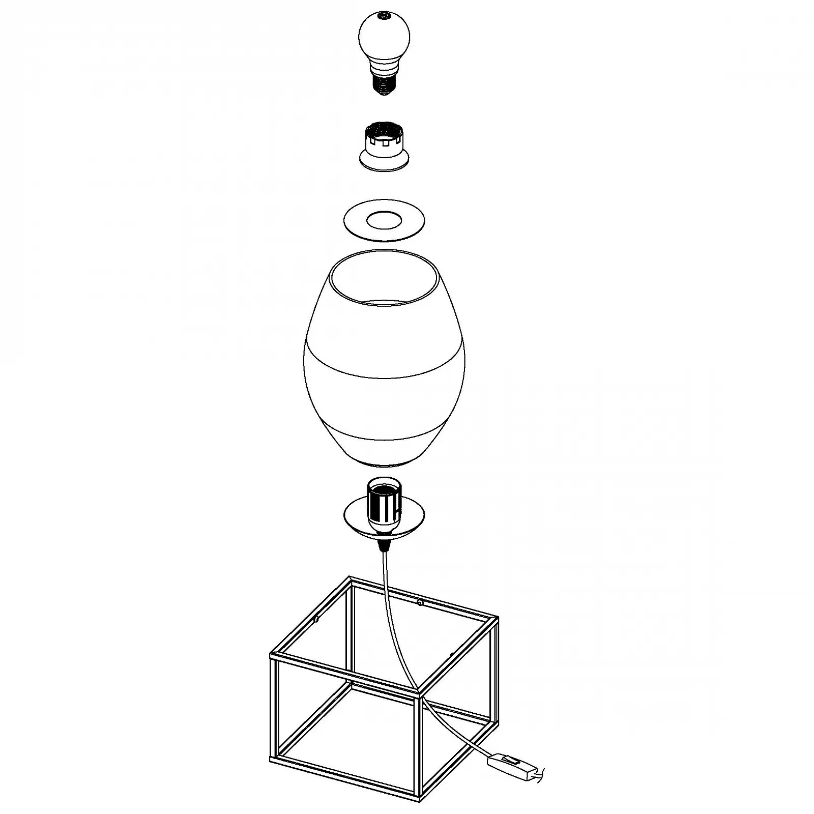 Настільна лампа EGLO Olival 1 Металева Скляна Димчаста E27 Чорна, фото №5